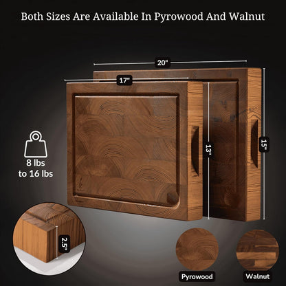 Cutting Board – Non Toxic End Grain Butcher Block with Handle, Charcuterie Boards, Cheese Board For Kitchen And Dining – Kitchen Must Haves Chopping Block - Food Safe Finishing