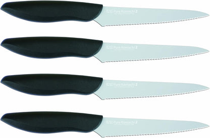 Pure Komachi 2 4.5” Cheese Knife | Hand-Sharpened Japanese Kitchen Knife, Yellow Carbon Coated Stainless Steel Blade, Polypropylene Handle