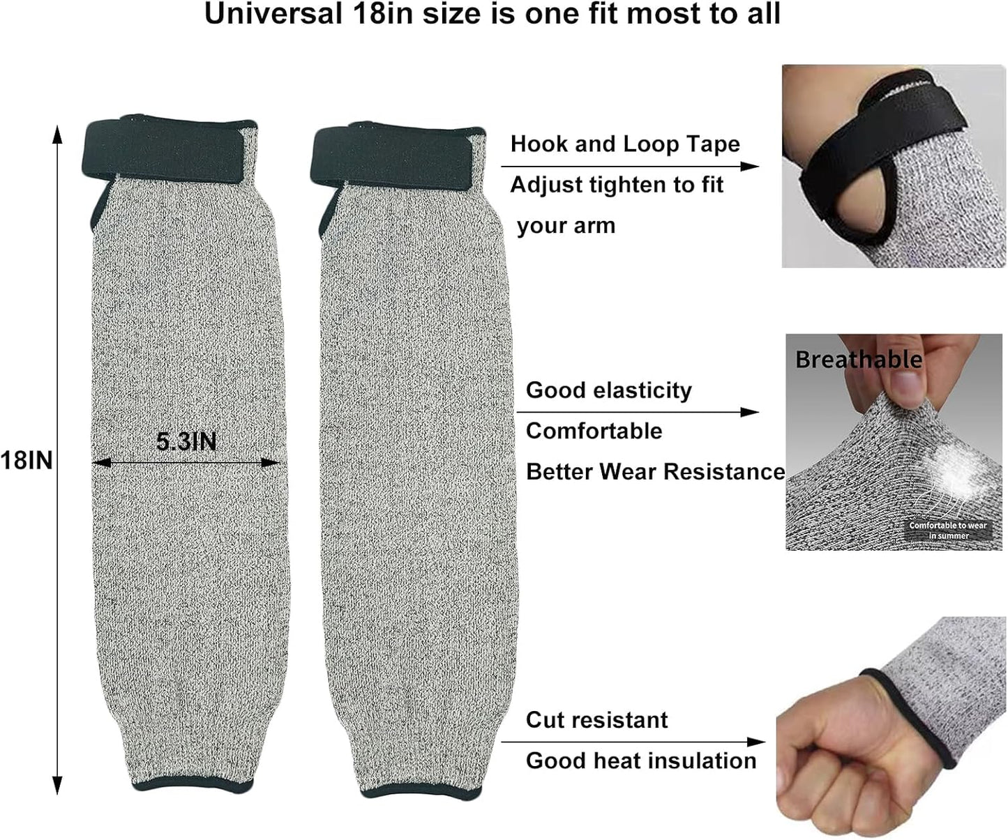 Cut Resistant Farmers Sleeves, Arm Burn Protection Sleeve for Thin Skin and Bruising, Arm Guards for Men Women