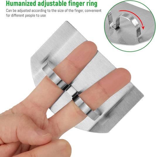 5er Pack Chef Finger Guards for Cutting,304 Stainless Steel Finger Protectors for Cutting, Slicing and Chopping Vegetables, Fruits and Meat, Avoid Hurting Kitchen Tools (double fingers)