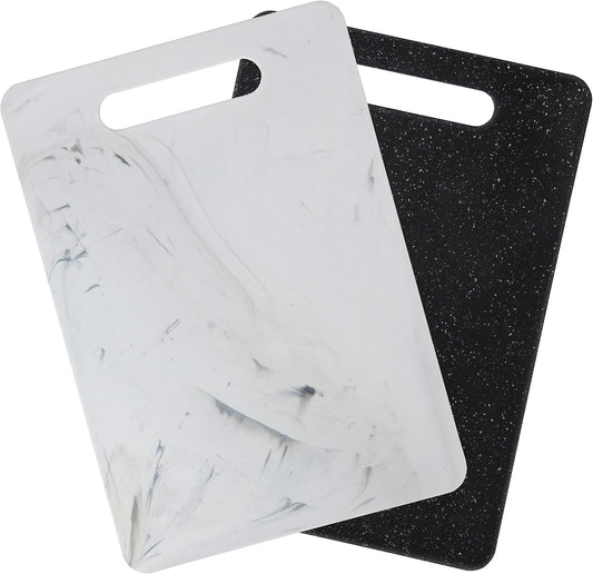Plastic Kitchen Cutting Board Set of 2 - Non-Toxic, BPA-Free - Healthy Kitchen Boards - Dishwasher Safe - Ideal for Chopping, Slicing, and Dicing - Durable, Easy-to-Clean
