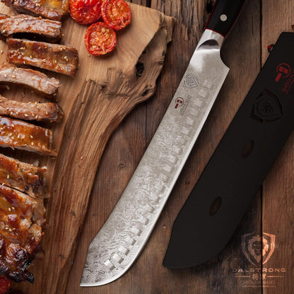 Bull Nose Butcher Knife - 10 inch - Shogun Series ELITE - Japanese AUS-10V Super Steel - Vacuum Heat Treatment - with Sheath - Meat, BBQ, Breaking Knife - Kitchen Knife - BBQ, Brisket