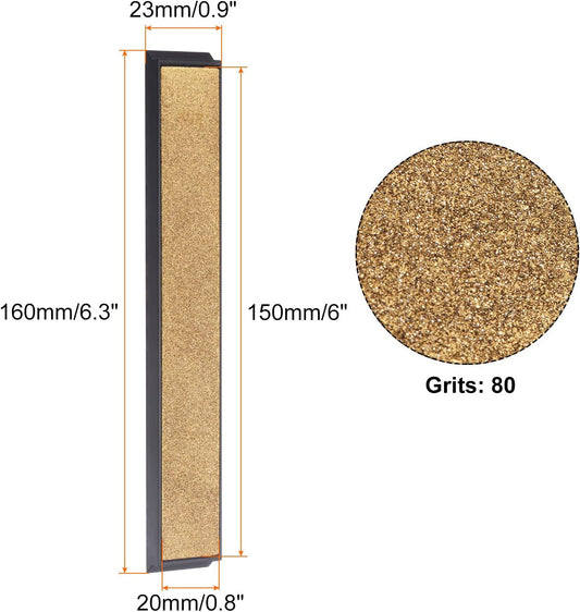 Diamond Sharpening Stone, 6" x 0.8" (150mm x 20mm) 80 Grits Titanium Coated Whetstone Sharpener Grinding Plate Hand Tool