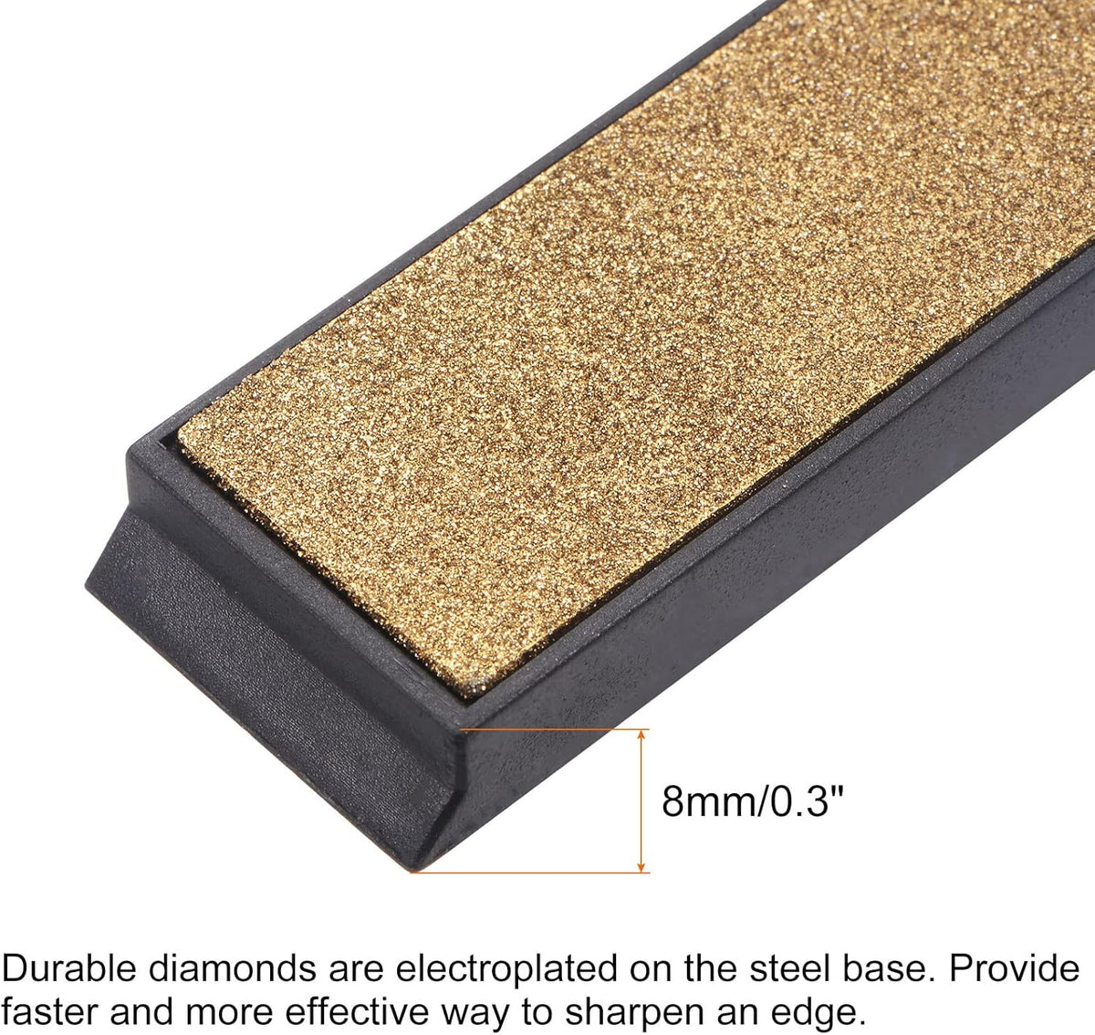 Diamond Sharpening Stone, 6" x 0.8" (150mm x 20mm) 80 Grits Titanium Coated Whetstone Sharpener Grinding Plate Hand Tool
