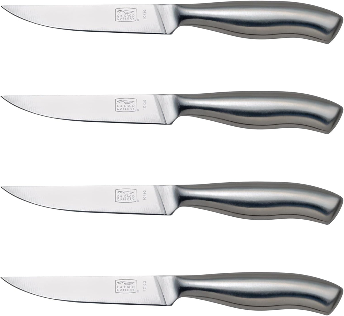 Insignia Steel Steak Knives, 4.5" Stainless Steel Blades for Effortless Cutting, For Home Kitchen and Professional Use
