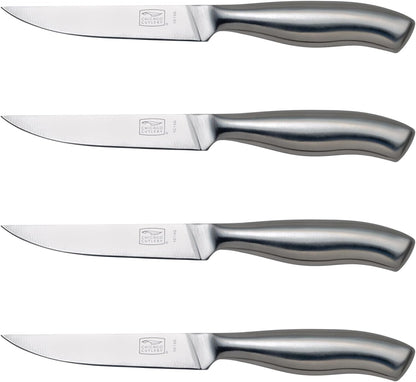 Insignia Steel Steak Knives, 4.5" Stainless Steel Blades for Effortless Cutting, For Home Kitchen and Professional Use