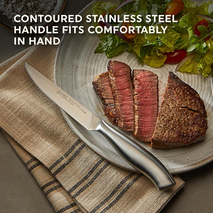 Insignia Steel Steak Knives, 4.5" Stainless Steel Blades for Effortless Cutting, For Home Kitchen and Professional Use