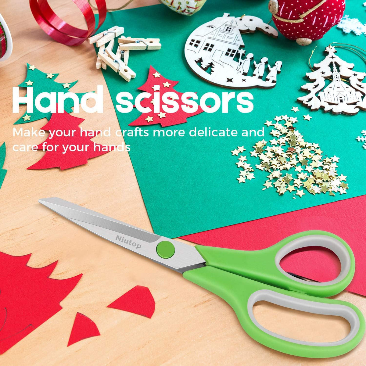Scissors Bulk Set of, 8" Multipurpose Sharp Sewing Craft Fabric Scissors for Office Home High/Middle School Student Office Teacher Art Supplies, Soft Comfort-Grip Right/Left Handles