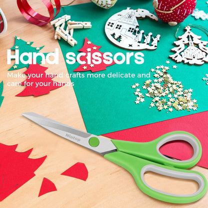 Scissors Bulk Set of, 8" Multipurpose Sharp Sewing Craft Fabric Scissors for Office Home High/Middle School Student Office Teacher Art Supplies, Soft Comfort-Grip Right/Left Handles