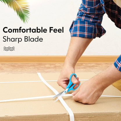 Scissors Bulk Set of, 8" Multipurpose Sharp Sewing Craft Fabric Scissors for Office Home High/Middle School Student Office Teacher Art Supplies, Soft Comfort-Grip Right/Left Handles