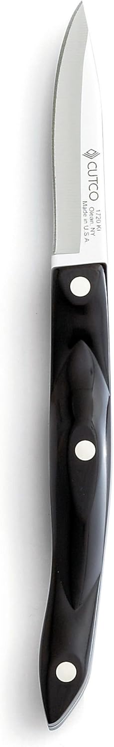 Model 1720 Paring Knife with 2¾" High Carbon Stainless blade and 5" classic dark brown handle (often called "black") in factory-sealed plastic bag.