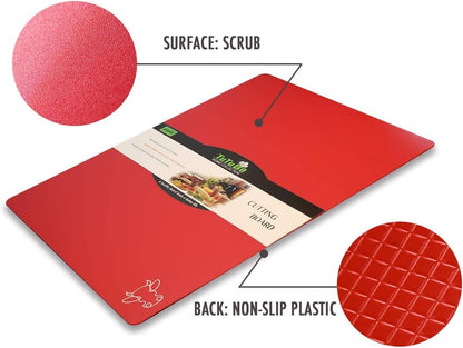 Cutting Board Mats Flexible Plastic Colored Mats with Food Icons, BPA-Free, Non-Porous, Anti-skid back and Dishwasher Safe, Set of 7 Rainbow - 7 Pieces