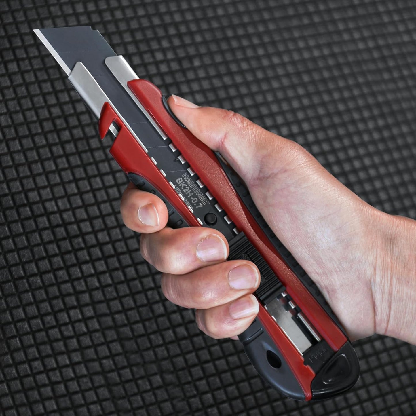 Heavy Duty Utility Knife Set 25mm Retractable Box Cutter with Auto-Lock, 11 Blades, Snap-Off Blade and Cable Slicing Slot for Warehouse, Construction and DIY 0205