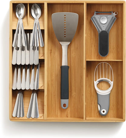 DrawerStore Compact Knife Organizer, holds up to 9 knives, Kitchen Organization & Drawer Storage, Bamboo