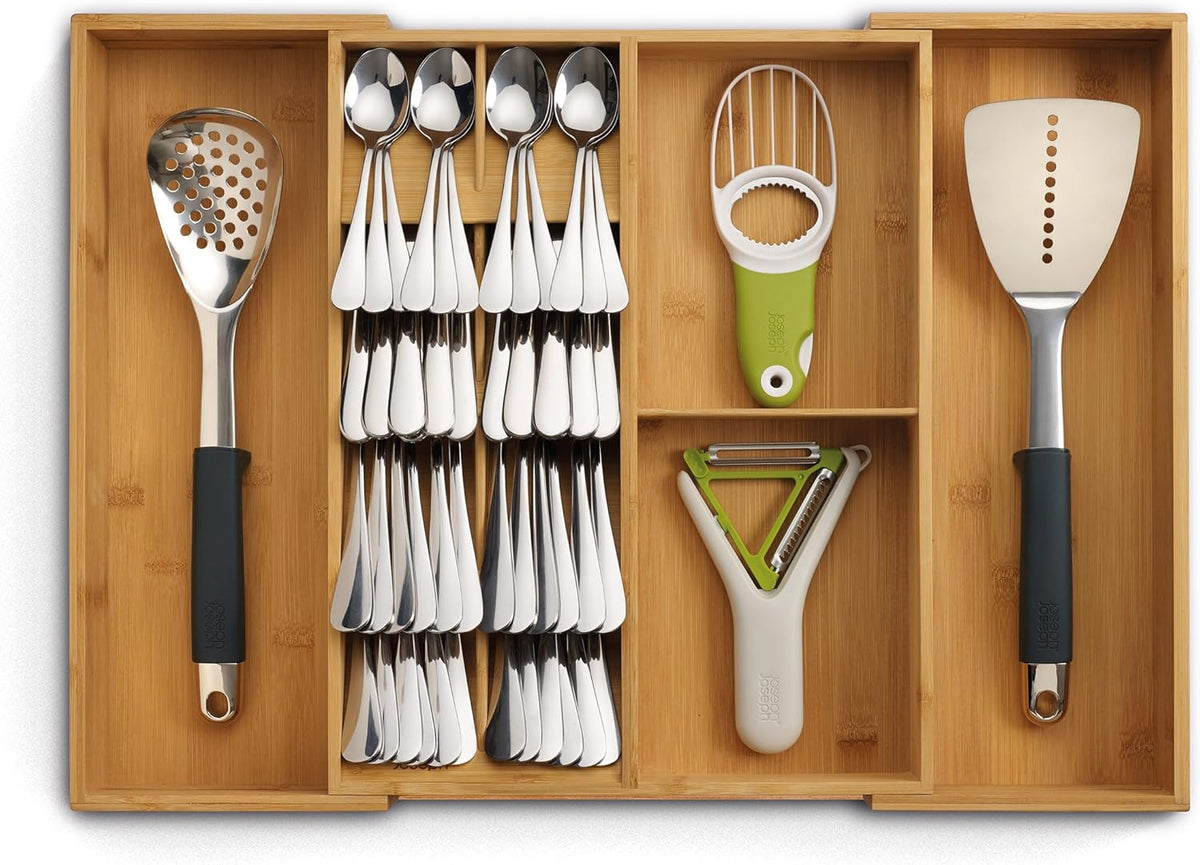 DrawerStore Compact Knife Organizer, holds up to 9 knives, Kitchen Organization & Drawer Storage, Bamboo