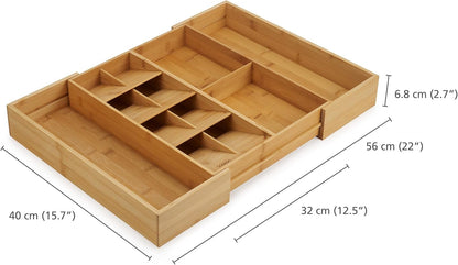 DrawerStore Compact Knife Organizer, holds up to 9 knives, Kitchen Organization & Drawer Storage, Bamboo