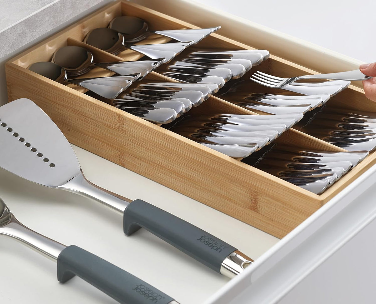 DrawerStore Compact Knife Organizer, holds up to 9 knives, Kitchen Organization & Drawer Storage, Bamboo