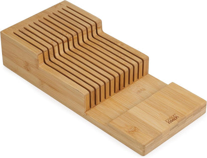 DrawerStore Compact Knife Organizer, holds up to 9 knives, Kitchen Organization & Drawer Storage, Bamboo