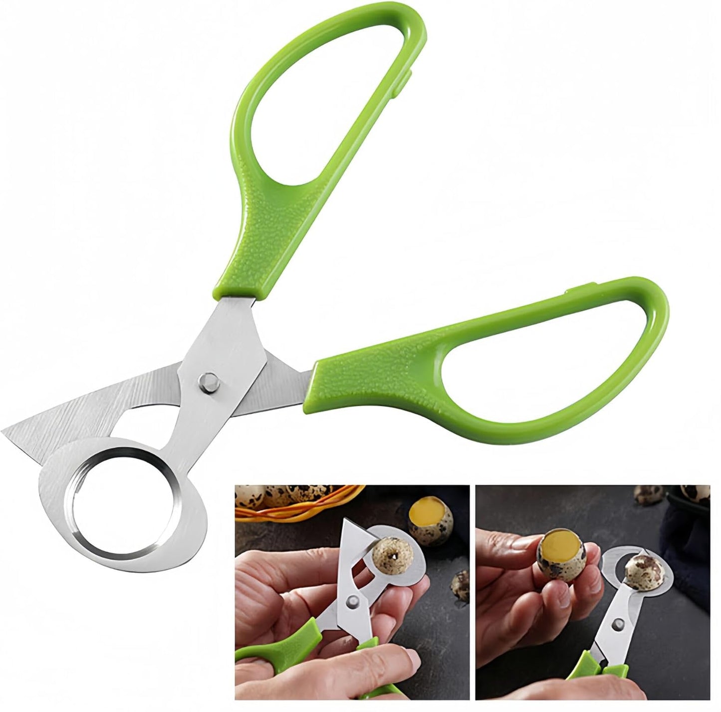 Green Quail Egg Cutter Scissors Kitchen Shears Tool-2 Pcs
