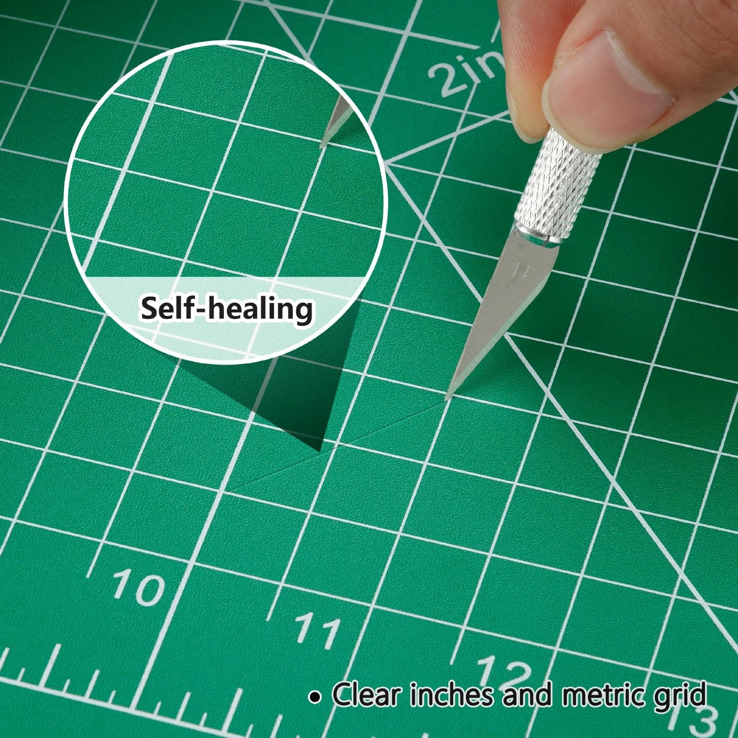 12" x 18" Art Self Healing PVC Cutting Mat, Double Sided, Gridded Rotary Cutting Board for Craft, Fabric, Quilting, Sewing, Scrapbooking Project……