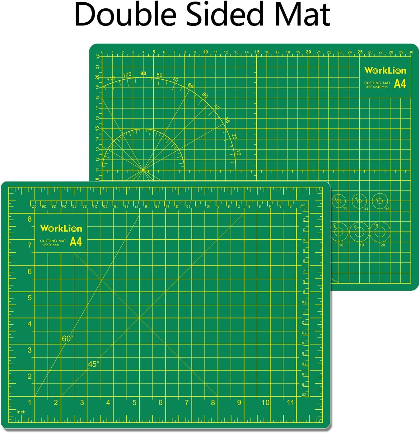 12" x 18" Art Self Healing PVC Cutting Mat, Double Sided, Gridded Rotary Cutting Board for Craft, Fabric, Quilting, Sewing, Scrapbooking Project……