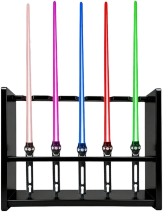 Wooden Lightsaber Display Stand, Wall-Mounted Lightsaber Stand, Adjustable for Knife, Lightsaber, etc. (Black)