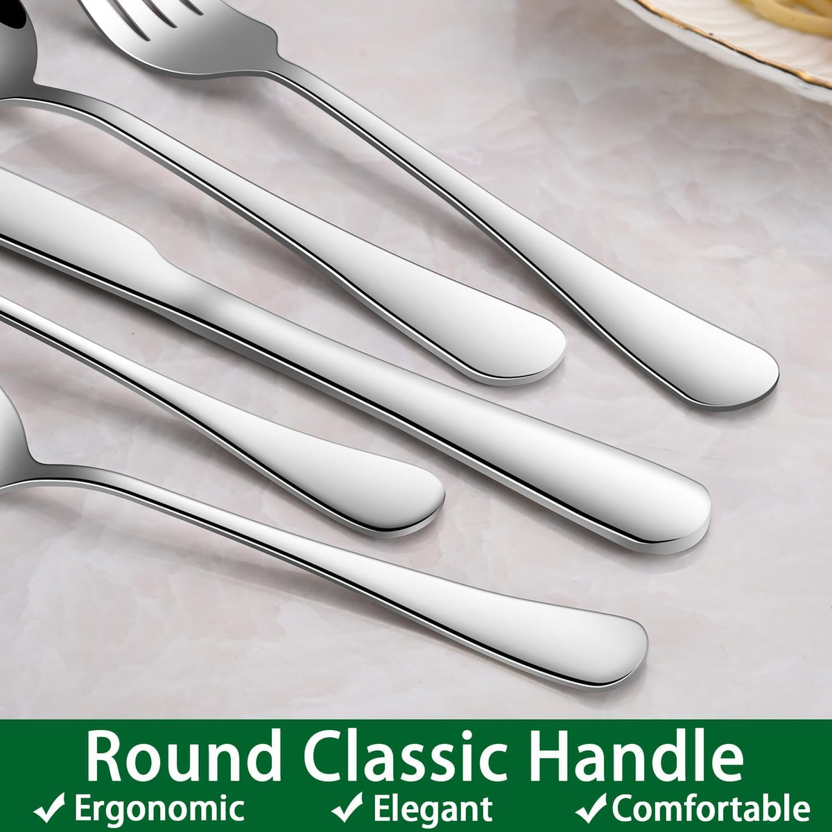 24 PCs Silverware Set Service for 4, Kitchen And Dining Eating Utensils Set