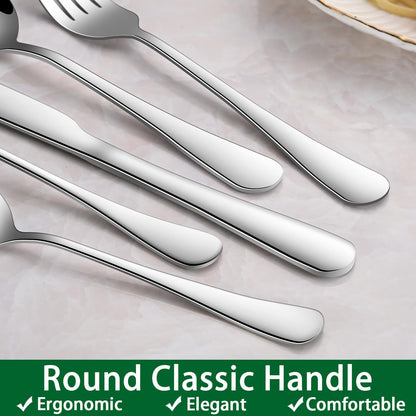 24 PCs Silverware Set Service for 4, Kitchen And Dining Eating Utensils Set