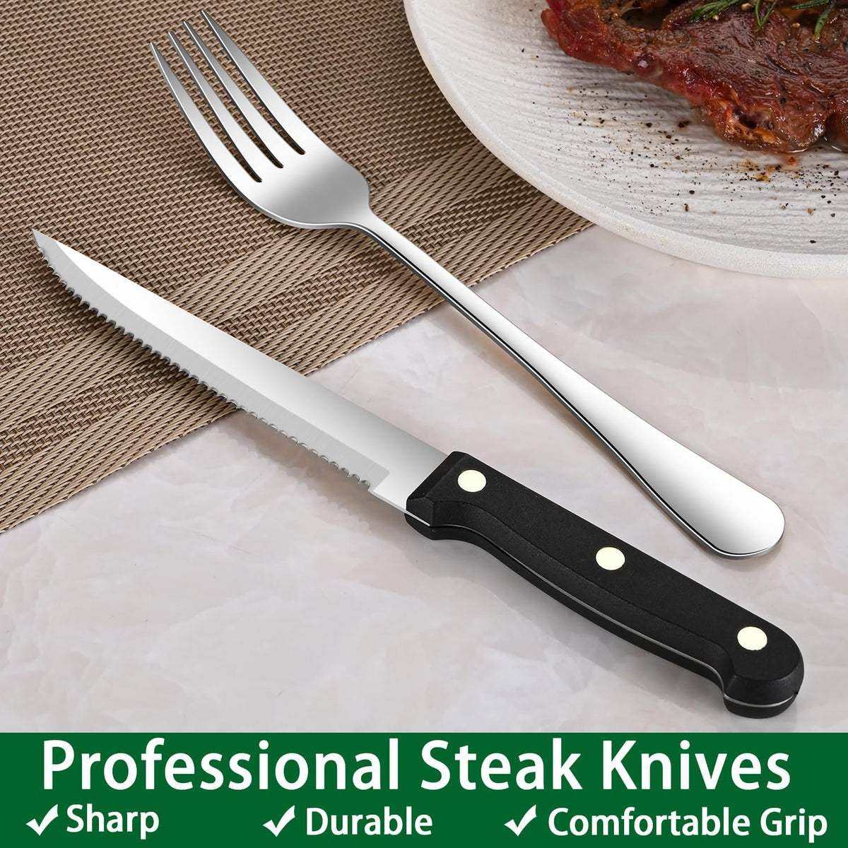 24 PCs Silverware Set Service for 4, Kitchen And Dining Eating Utensils Set
