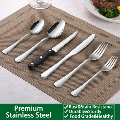 24 PCs Silverware Set Service for 4, Kitchen And Dining Eating Utensils Set