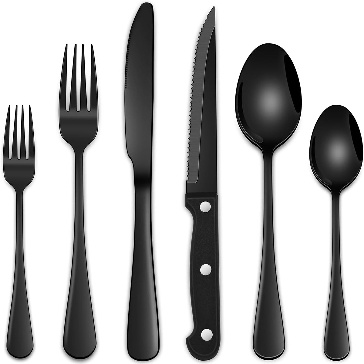 24 PCs Silverware Set Service for 4, Kitchen And Dining Eating Utensils Set