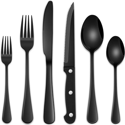 24 PCs Silverware Set Service for 4, Kitchen And Dining Eating Utensils Set