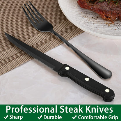 24 PCs Silverware Set Service for 4, Kitchen And Dining Eating Utensils Set
