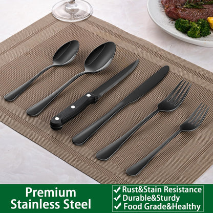 24 PCs Silverware Set Service for 4, Kitchen And Dining Eating Utensils Set