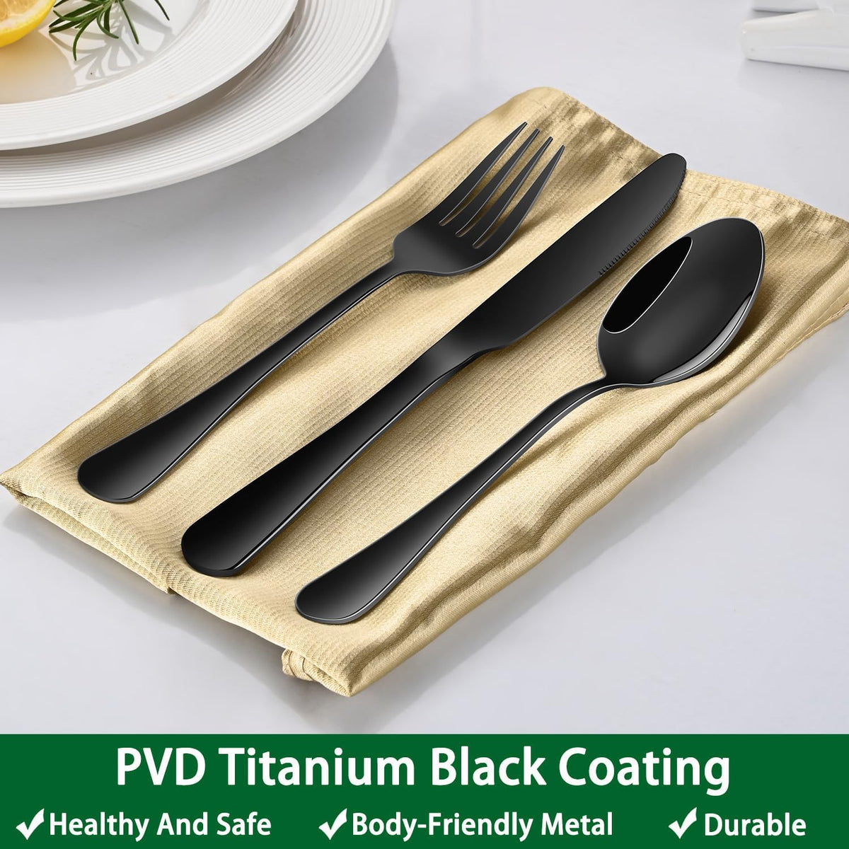 24 PCs Silverware Set Service for 4, Kitchen And Dining Eating Utensils Set