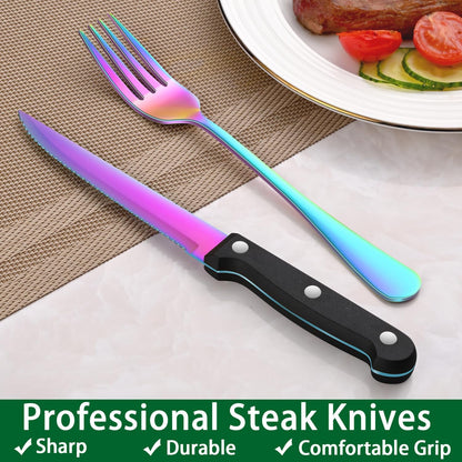 24 PCs Silverware Set Service for 4, Kitchen And Dining Eating Utensils Set