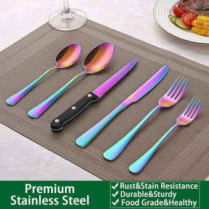 24 PCs Silverware Set Service for 4, Kitchen And Dining Eating Utensils Set