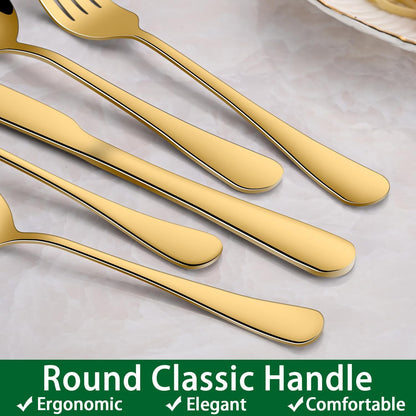 24 PCs Silverware Set Service for 4, Kitchen And Dining Eating Utensils Set