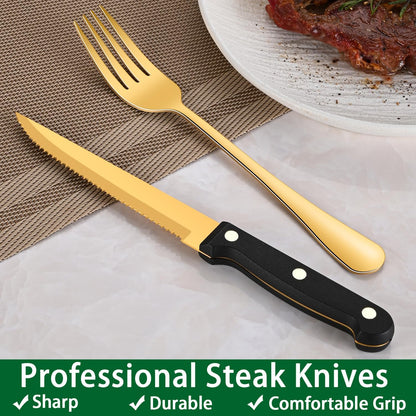 24 PCs Silverware Set Service for 4, Kitchen And Dining Eating Utensils Set