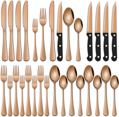 24 PCs Silverware Set Service for 4, Kitchen And Dining Eating Utensils Set