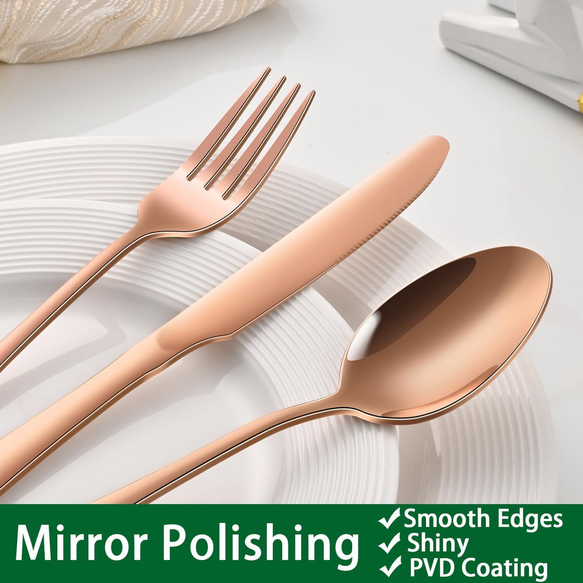 24 PCs Silverware Set Service for 4, Kitchen And Dining Eating Utensils Set