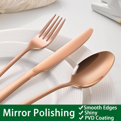 24 PCs Silverware Set Service for 4, Kitchen And Dining Eating Utensils Set