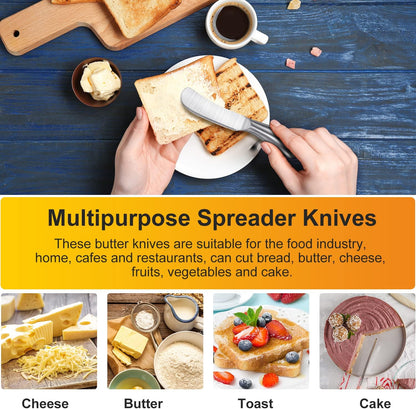 8 Piece Stainless Steel Butter Knives, Cheese Spreaders for Cold Butter, Cream, Jam, Pastry, Dishwasher Safe Utensils, Cheese Knife for Kitchen, Restaurant Party, Wedding Housewarming
