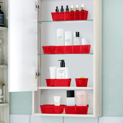 25 PCS Clear Plastic Drawer Organizer Set, 4 Sizes Desk Drawer Divider Organizers and Storage Bins for Makeup, Jewelry, Gadgets for Kitchen, Bedroom, Bathroom, Office