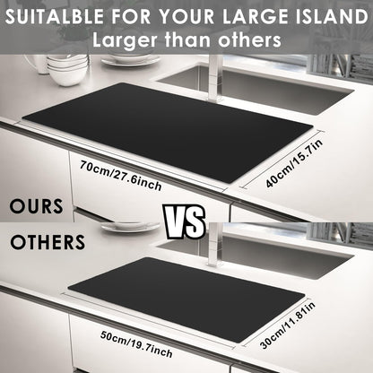 Extra Large Dark Green Countertop Mat - Silicone Table Kitchen Desk Mat - Non-Slip & Heat Resistant - Dinner Placemat Pastry Dough Rolling Mat - Colors B