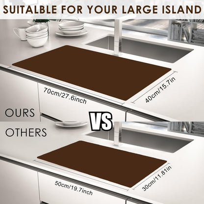 Extra Large Dark Green Countertop Mat - Silicone Table Kitchen Desk Mat - Non-Slip & Heat Resistant - Dinner Placemat Pastry Dough Rolling Mat - Colors B