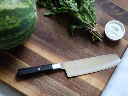 Koh Nakiri Knife,Black/Stainless Steel,6.5"