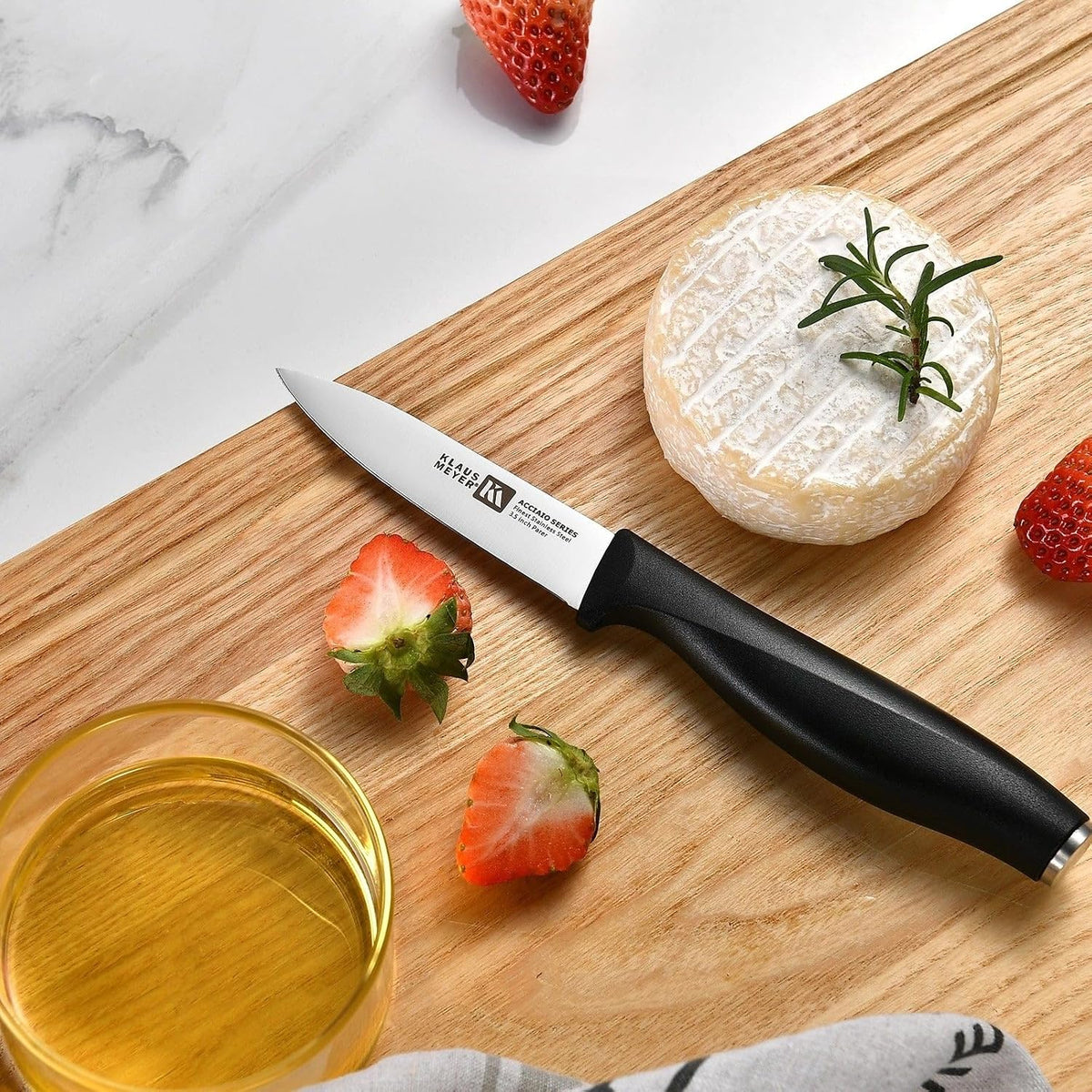 Acciaio High Carbon Stainless Steel 3 Piece Tomato Knife Set (Black)