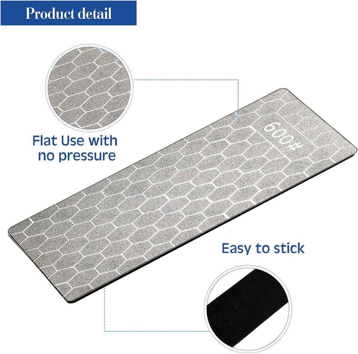 3Pcs Diamond Sharpening Stone Set Diamond Plate Professional Bench Stone for Kitchen Sharpening Dull Blunt or Tired Edges, 5.9 x 2.48 Inches(600 Grit, 1000 Grit, 1200 Grit)