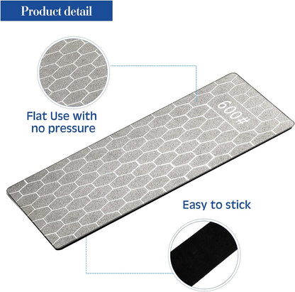 3Pcs Diamond Sharpening Stone Set Diamond Plate Professional Bench Stone for Kitchen Sharpening Dull Blunt or Tired Edges, 5.9 x 2.48 Inches(600 Grit, 1000 Grit, 1200 Grit)